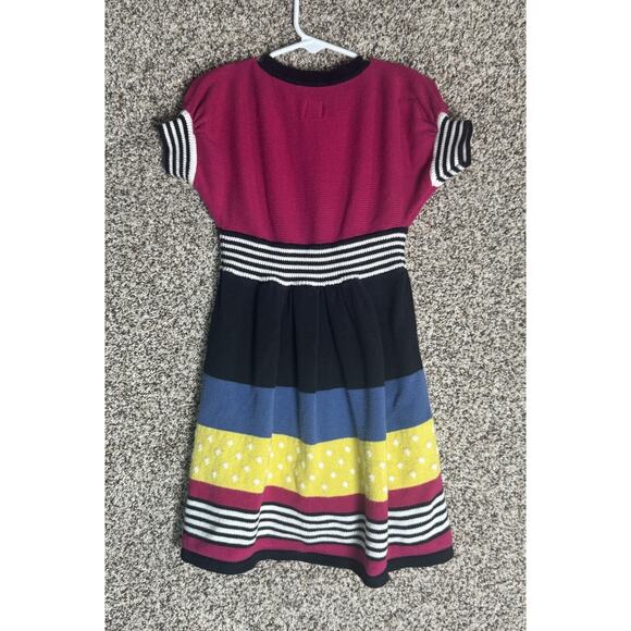 Tea Collection Girls Sz 5 Colorblock Knit Sweater Dress Multicolor Retro Mod - Picture 4 of 6